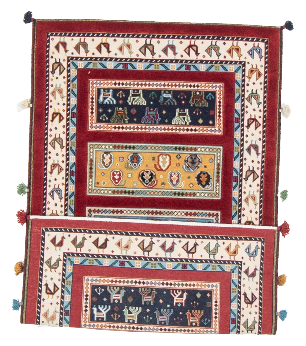 W 3 L 5.2 Baluch 100% Wool Hand-Woven All-Over Design - 66932