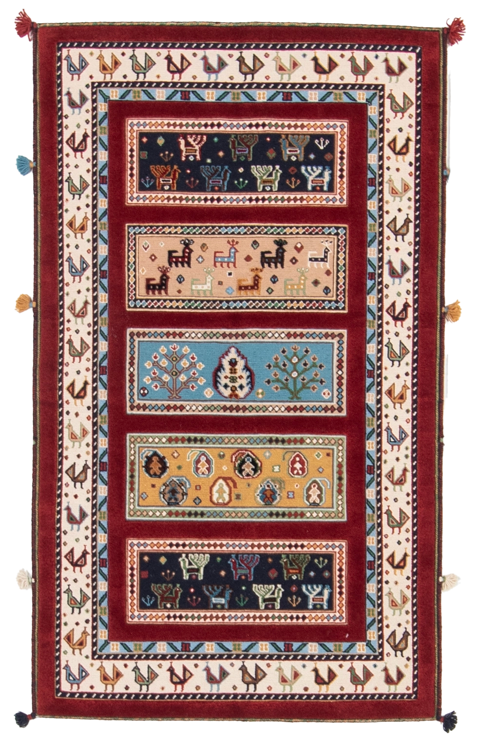 W 3 L 5.2 Baluch 100% Wool Hand-Woven All-Over Design - 66932