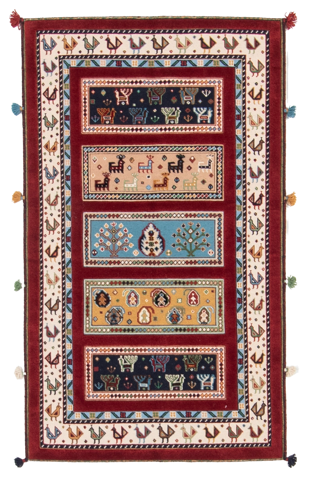 W 3 L 5.2 Baluch 100% Wool Hand-Woven All-Over Design - 66932