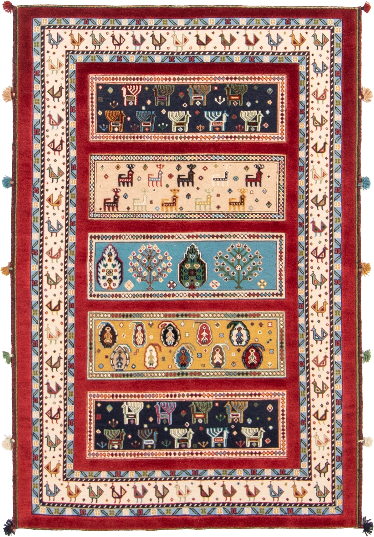 W 4 L 6 Baluch 100% Wool Hand-Woven All-Over Design - 66933