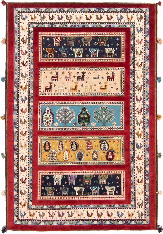 W 4 L 6 Baluch 100% Wool Hand-Woven All-Over Design - 66933
