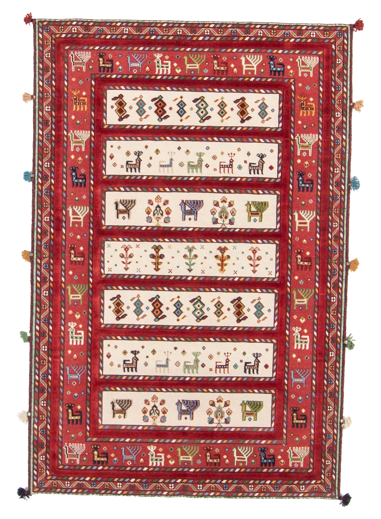 W 4 L 6 Baluch 100% Wool Hand-Woven All-Over Design - 66934