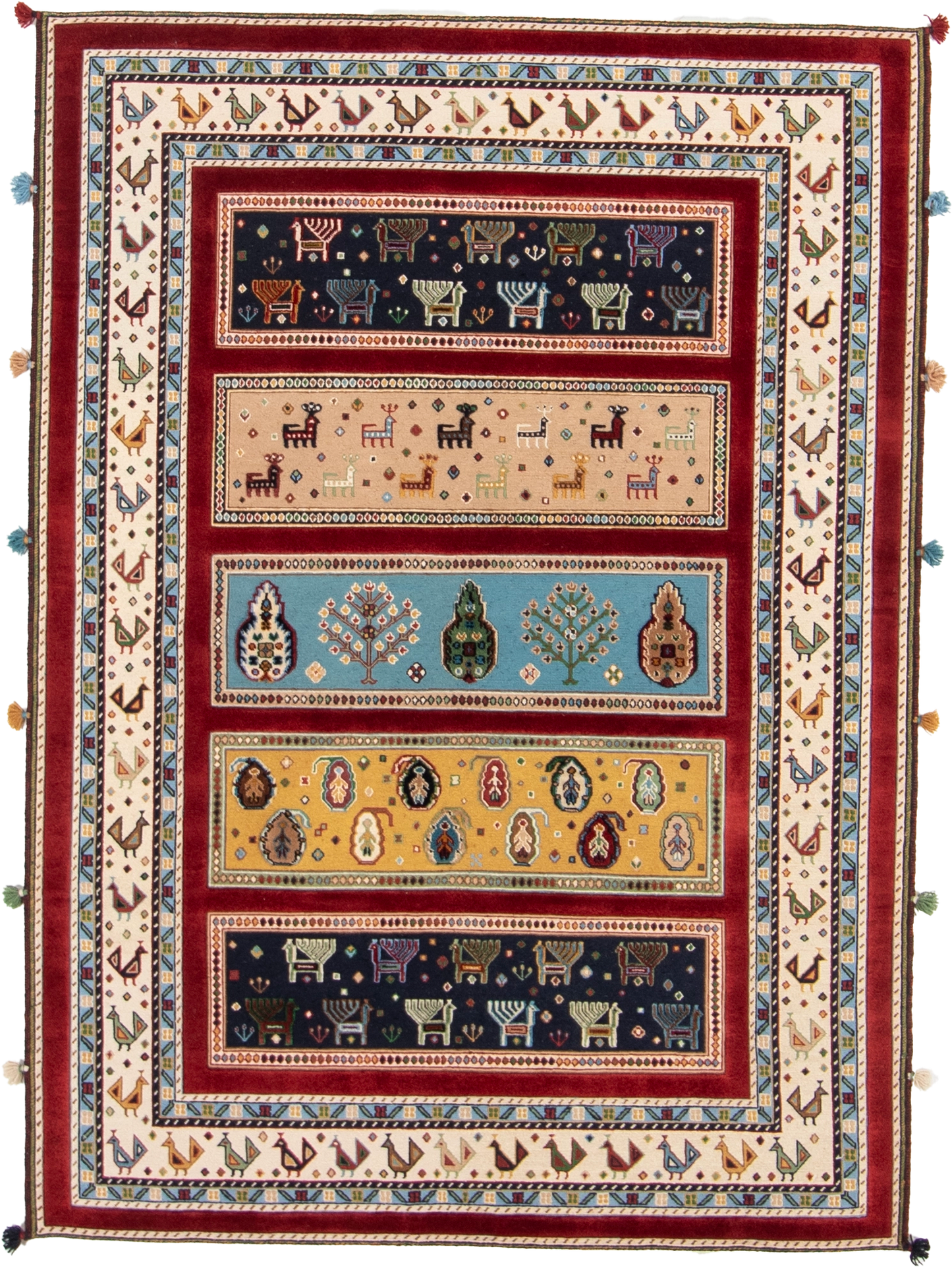 W 5 L 7 Baluch 100% Wool Hand-Woven All-Over Design - 66936