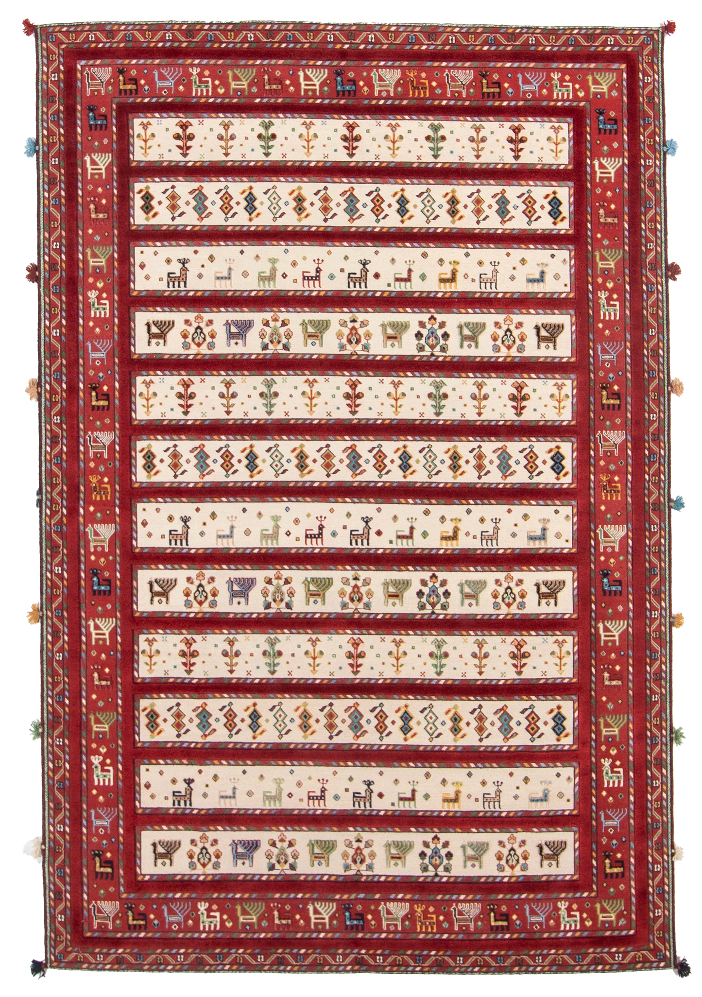 W 6.1 L 9.2 Baluch 100% Wool Hand-Woven All-Over Design - 66937