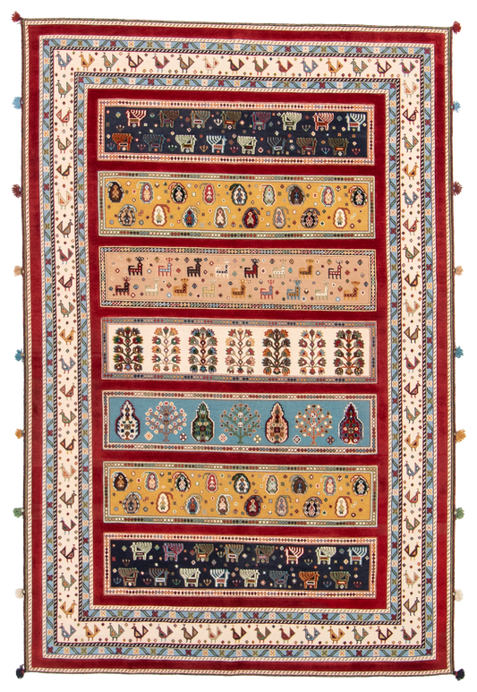 W 6 L 9.1 Baluch 100% Wool Hand-Woven All-Over Design - 66938