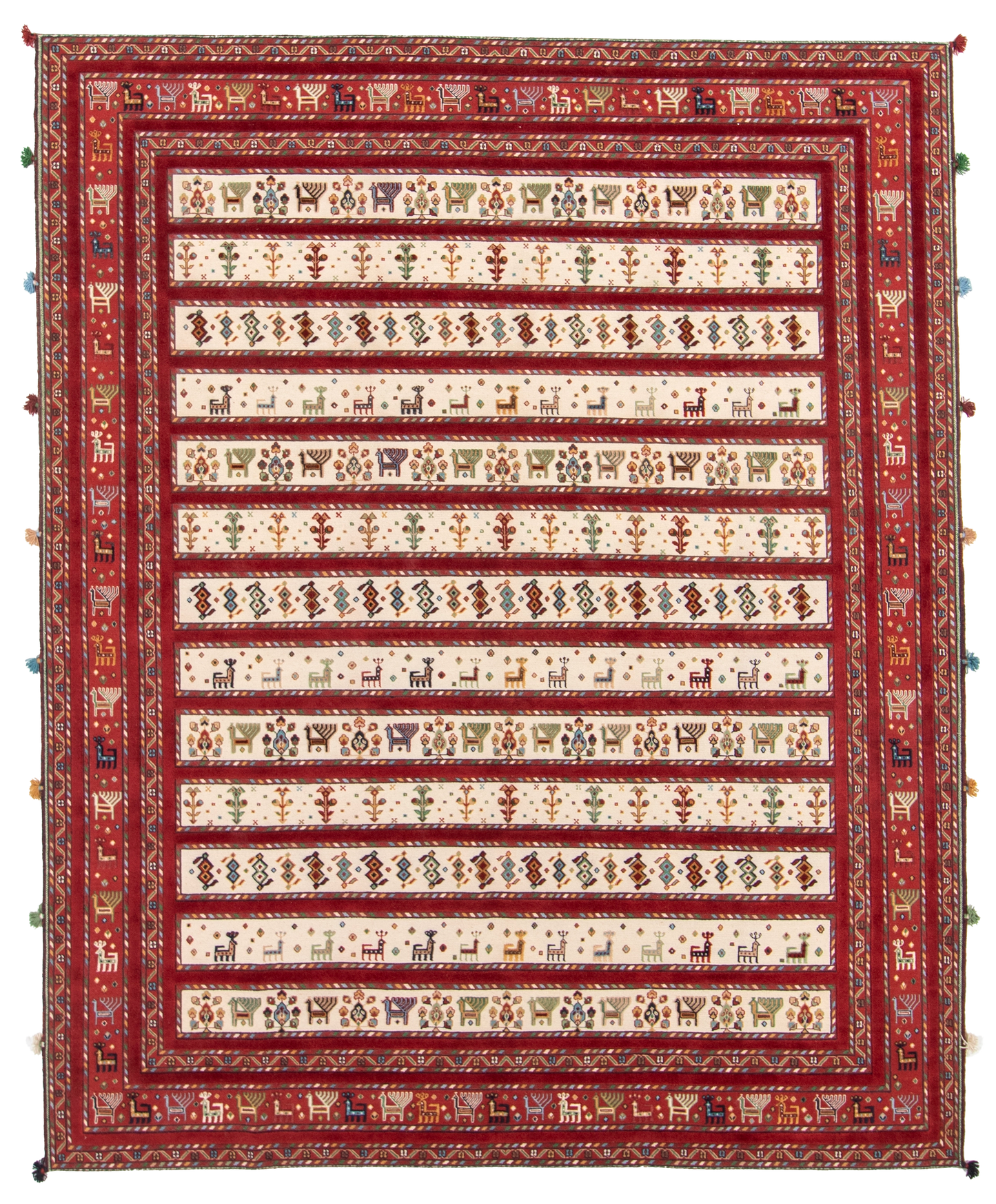 W 8.2 L 10 Baluch 100% Wool Hand-Woven All-Over Design - 66939