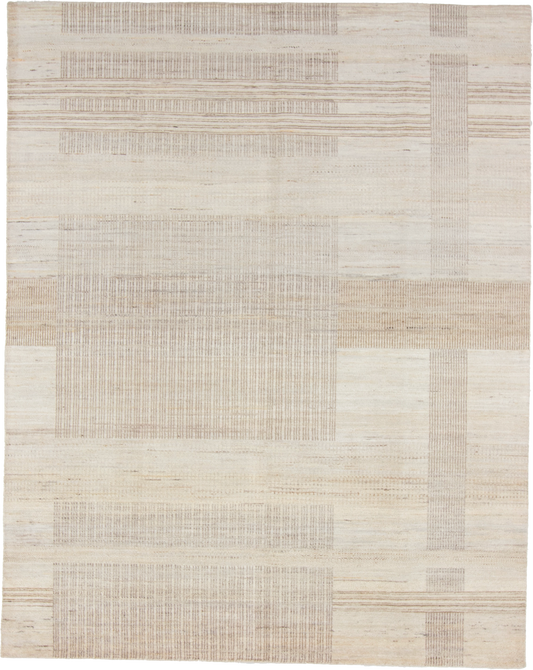W 8.1 L 10 Modern 100% Wool Hand-Woven All-Over Design - 66950