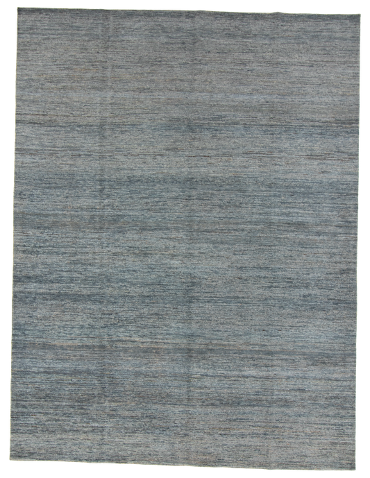 W 9.2 L 12 Modern 100% Wool Hand-Woven All-Over Design - 66955