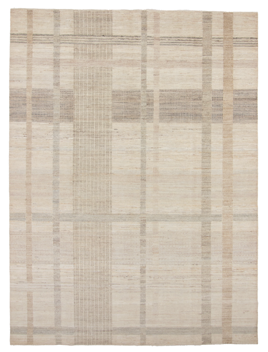 W 8.11 L 12 Modern 100% Wool Hand-Woven All-Over Design - 66957