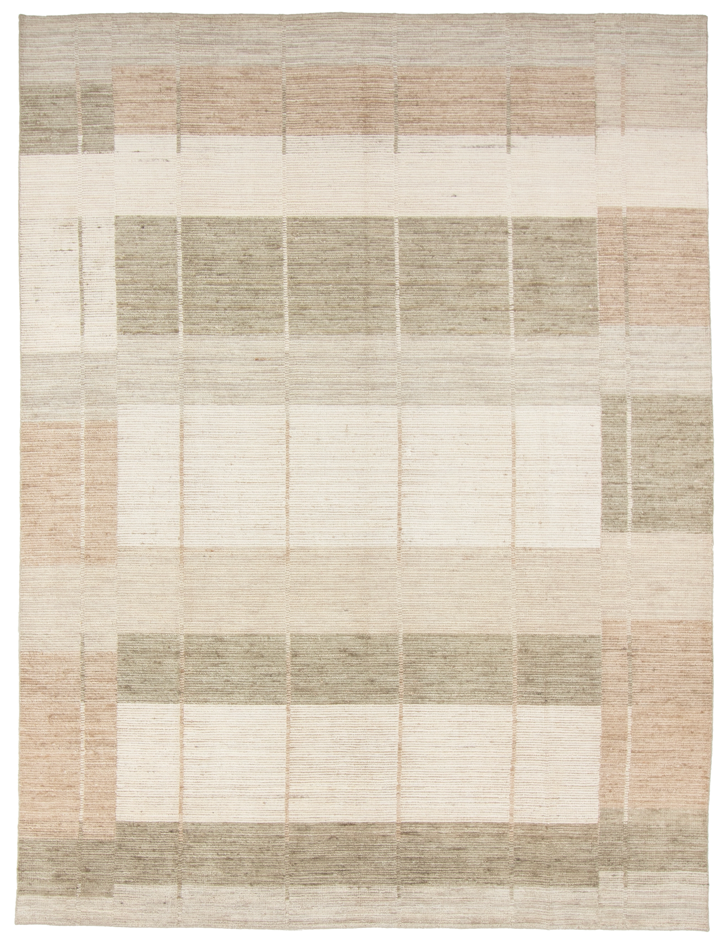 W 9 L 12 Modern 100% Wool Hand-Woven All-Over Design - 66959