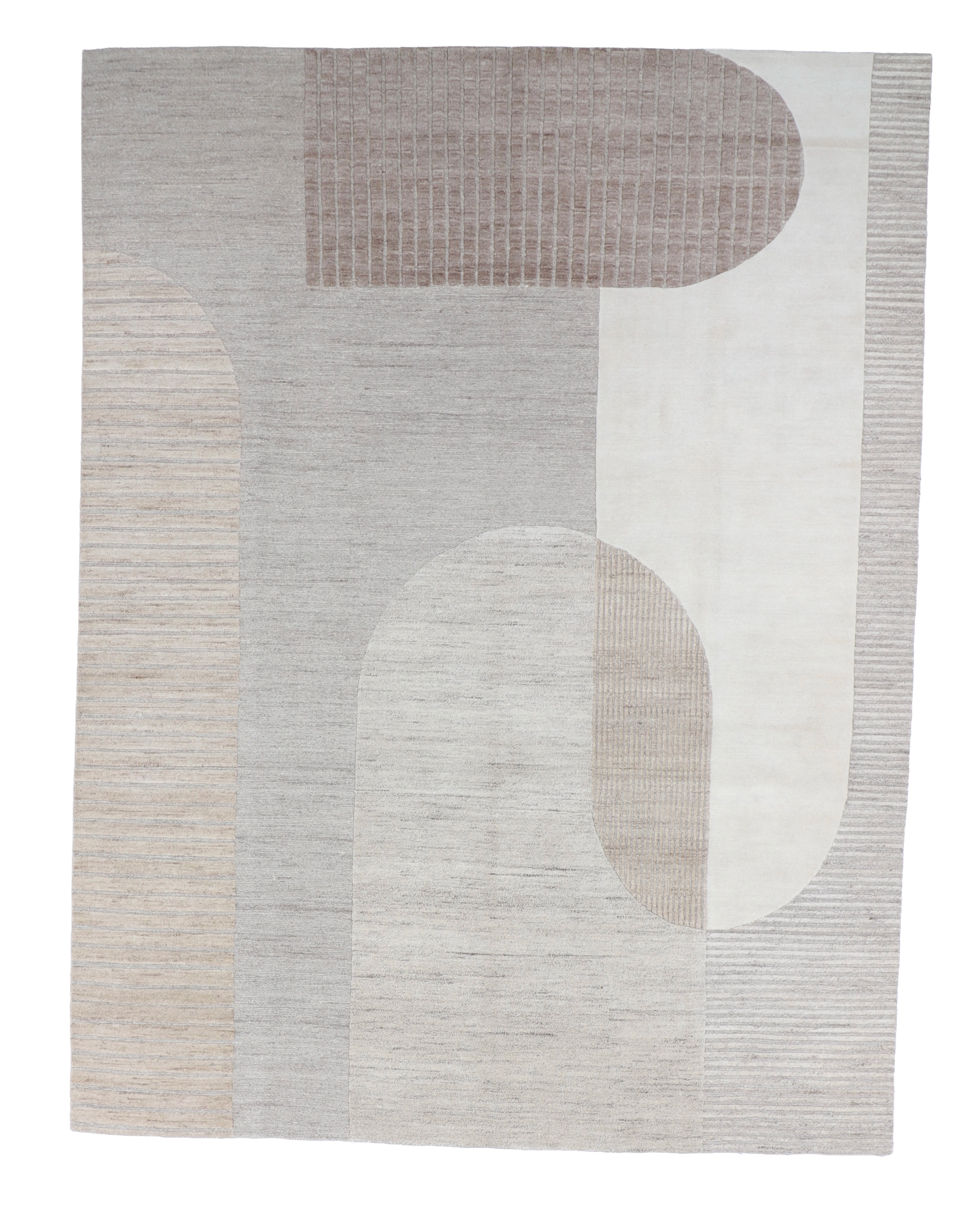 W 9 L 12 Modern 100% Wool Hand-Woven All-Over Design - 66960