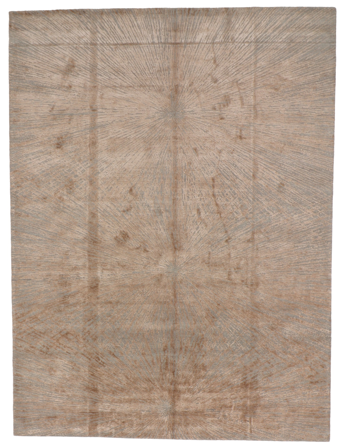 W 9 L 12 Modern Wool And Silk Blend Hand-Woven All-Over Design - 66969