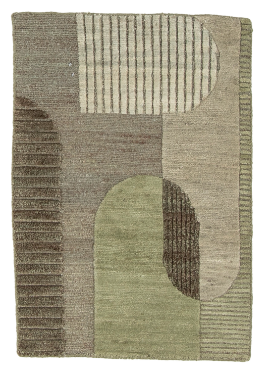 W 2 L 3 Modern 100% Wool Hand-Woven All-Over Design - 66970