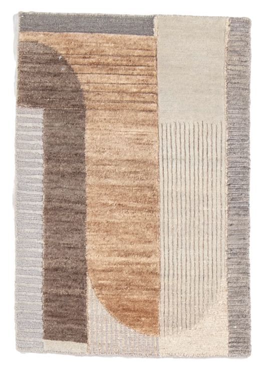 W 2 L 3 Modern 100% Wool Hand-Woven All-Over Design - 66973