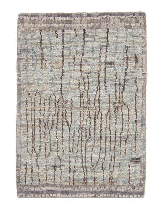 W 2 L 3 Modern 100% Wool Hand-Woven All-Over Design - 66983