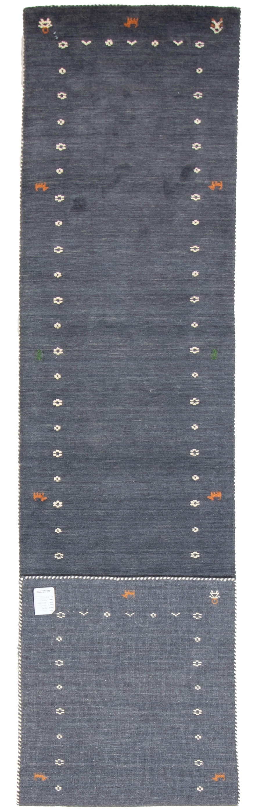 W 2.8 L 12.11 Gabbeh Runner 100% Wool Hand-Woven All-Over Design - 66996