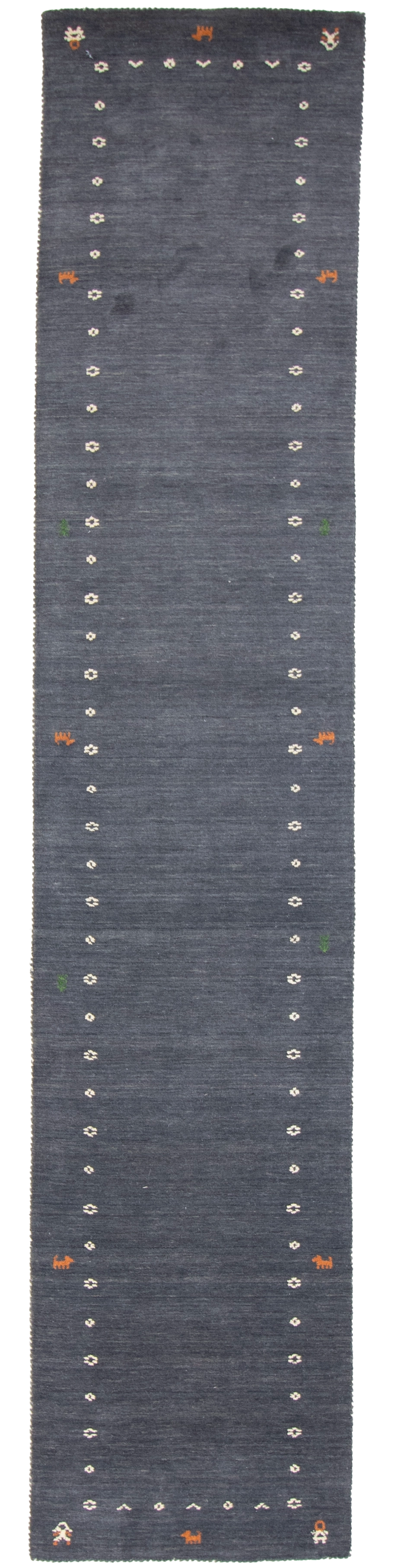 W 2.8 L 12.11 Gabbeh Runner 100% Wool Hand-Woven All-Over Design - 66996
