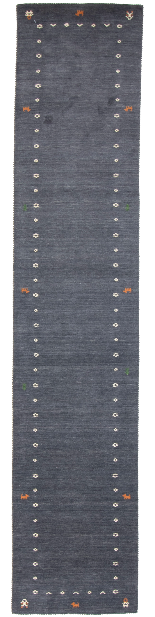 W 2.8 L 12.11 Gabbeh Runner 100% Wool Hand-Woven All-Over Design - 66996