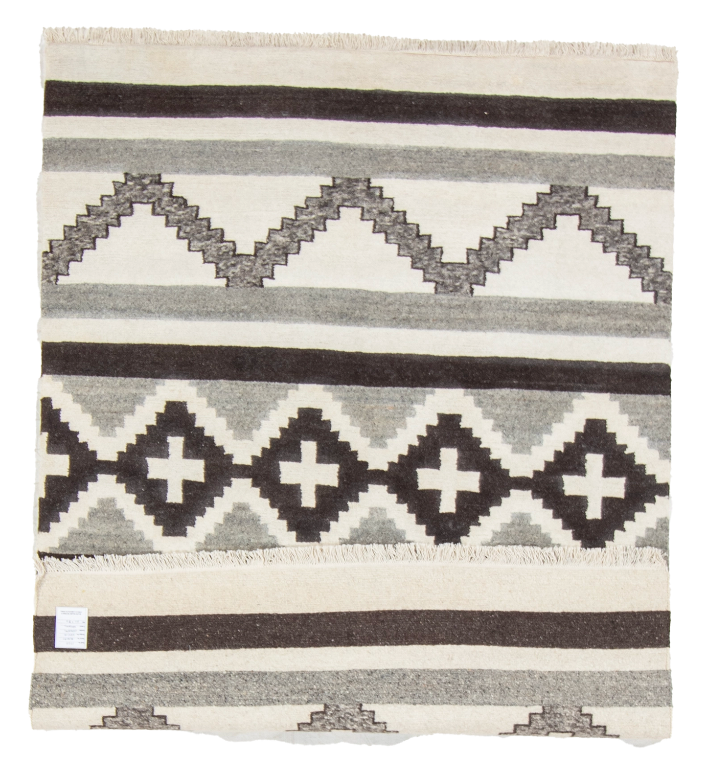 W 5 L 7 Mountain Modern 100% Wool Hand-Woven All-Over Design - 66999