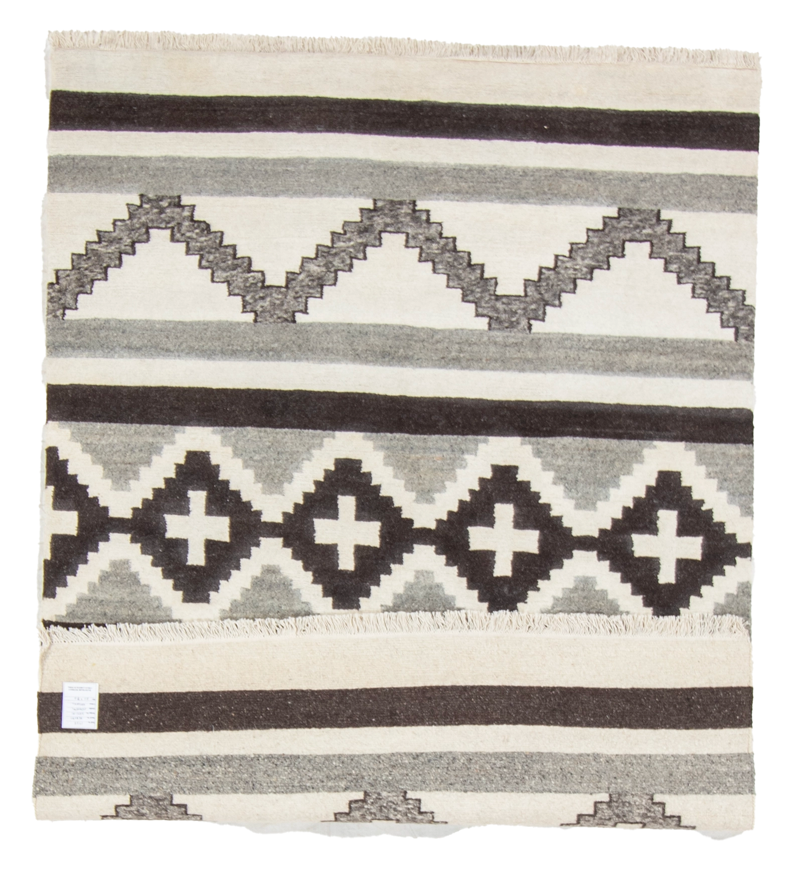 W 5 L 7 Mountain Modern 100% Wool Hand-Woven All-Over Design - 66999