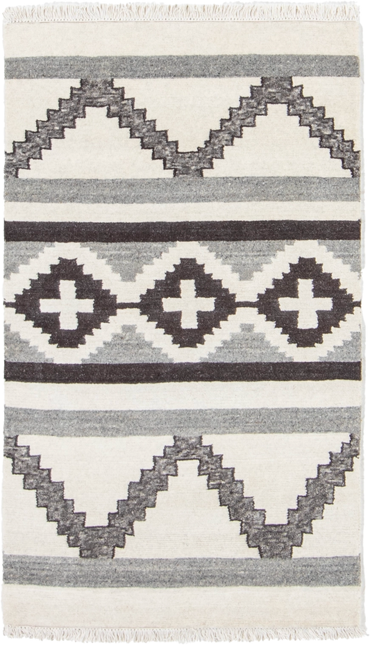 W 3 L 5.2 Mountain Modern 100% Wool Hand-Woven All-Over Design - 67000