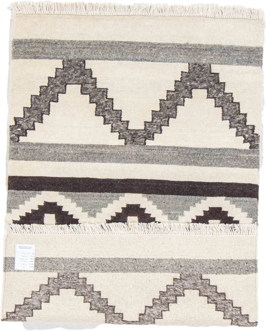 W 3.2 L 5.2 Mountain Modern 100% Wool Hand-Woven All-Over Design - 67001