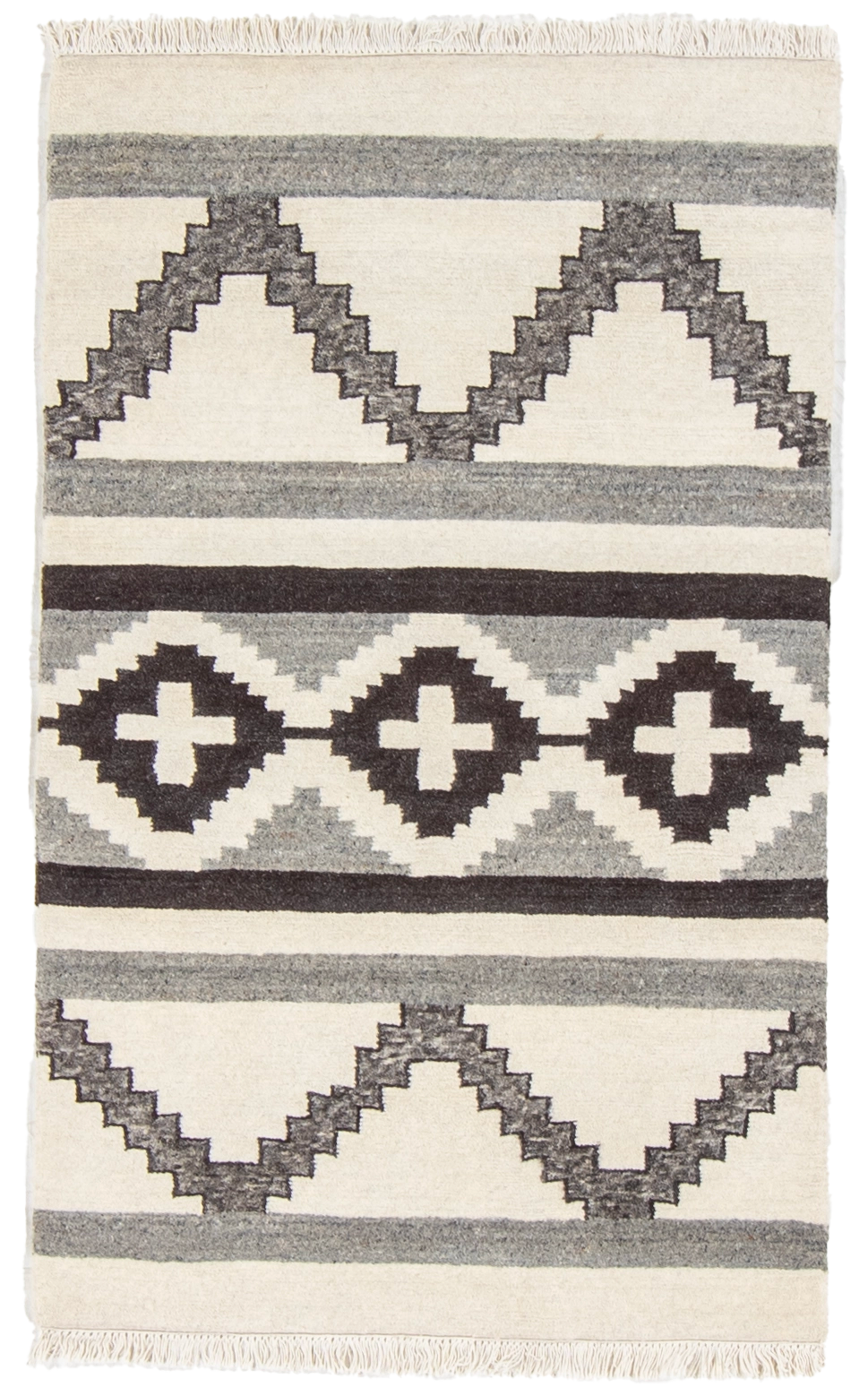 W 3.2 L 5.2 Mountain Modern 100% Wool Hand-Woven All-Over Design - 67001