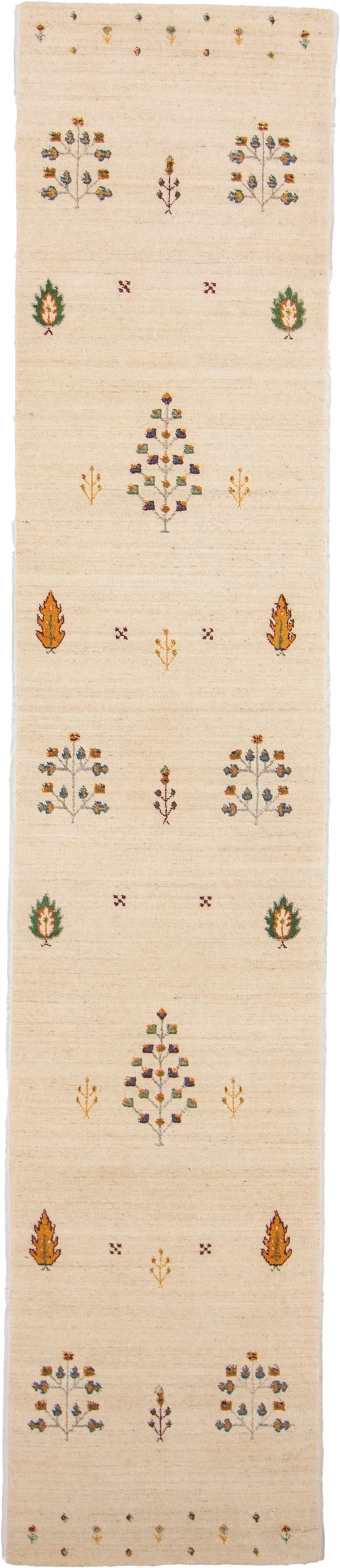 W 2.8 L 13.2 Gabbeh Runner 100% Wool Hand-Woven All-Over Design - 67002