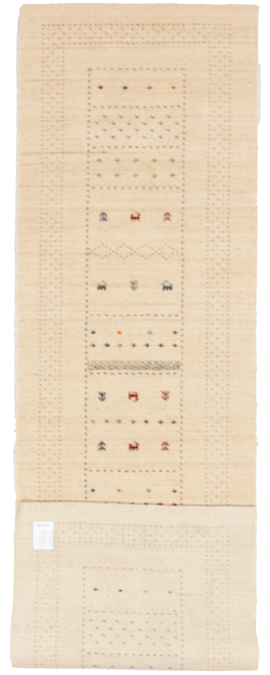 W 2.10 L 9.10 Gabbeh Runner 100% Wool Hand-Woven All-Over Design - 67004