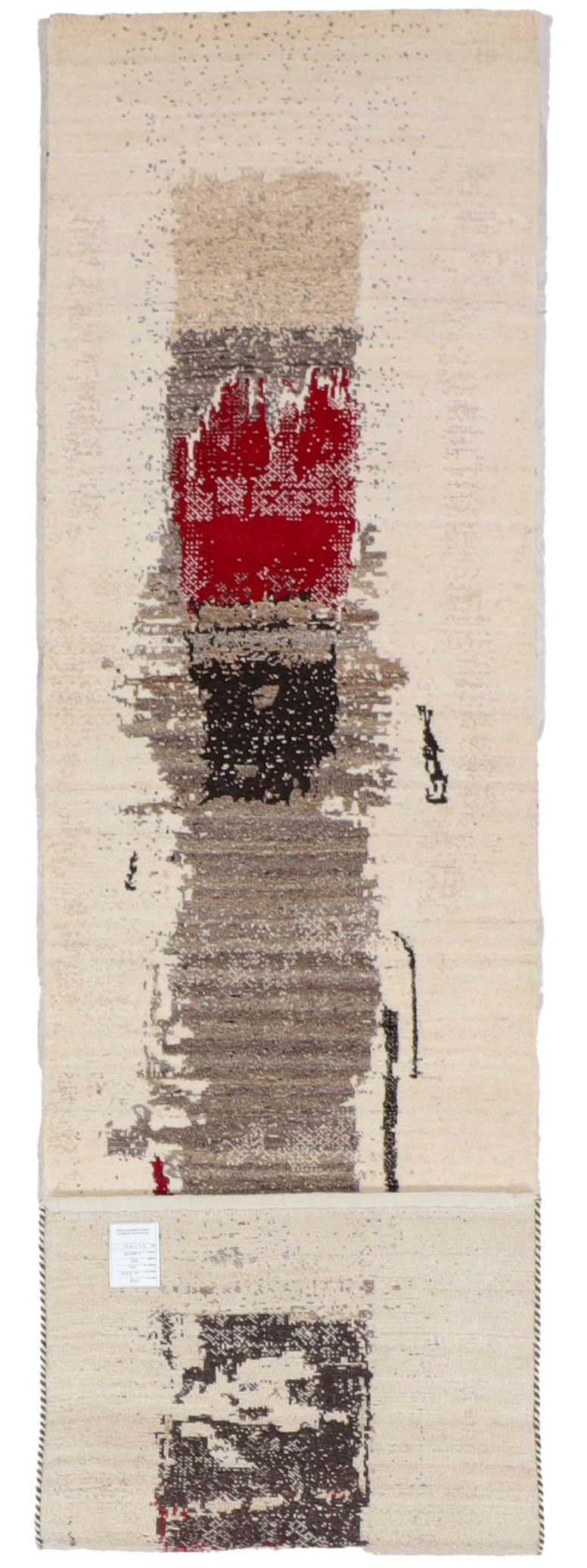 W 2.6 L 9.10 Gabbeh Runner 100% Wool Hand-Woven All-Over Design - 67007