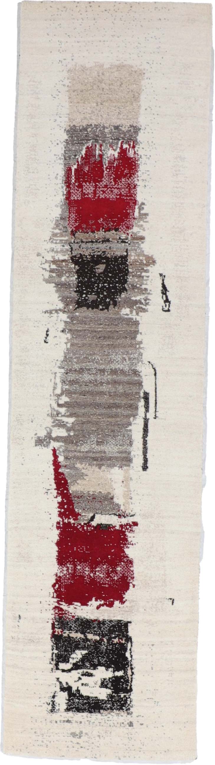 W 2.6 L 9.10 Gabbeh Runner 100% Wool Hand-Woven All-Over Design - 67007