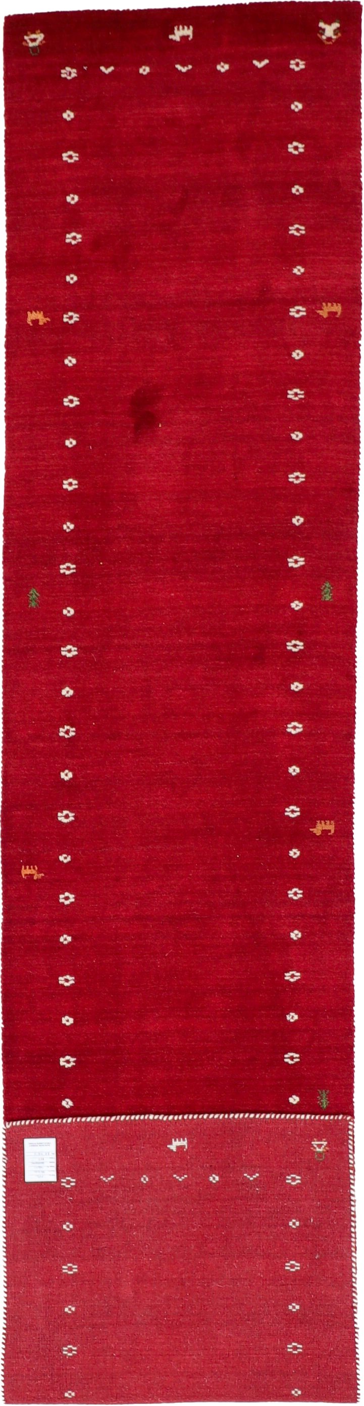 W 2.8 L 12.11 Gabbeh Runner 100% Wool Hand-Woven All-Over Design - 67008