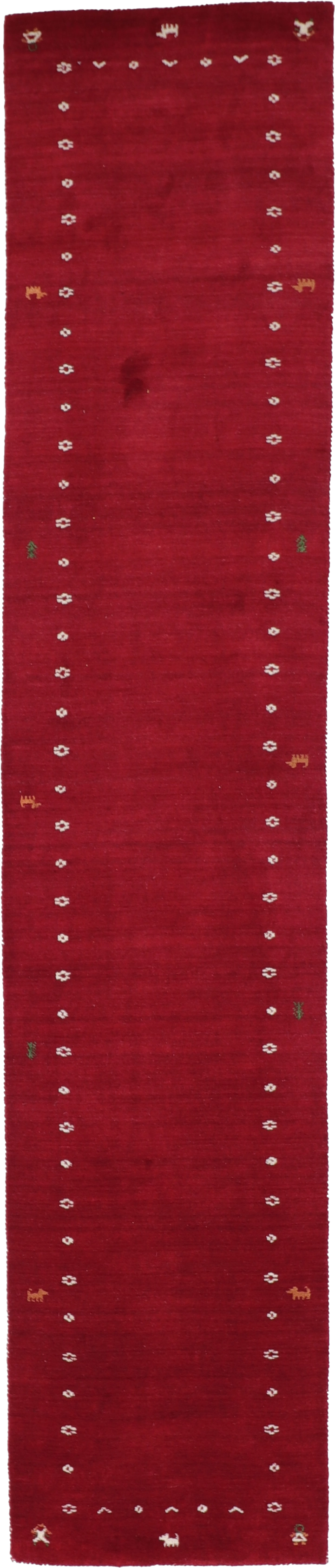 W 2.8 L 12.11 Gabbeh Runner 100% Wool Hand-Woven All-Over Design - 67008