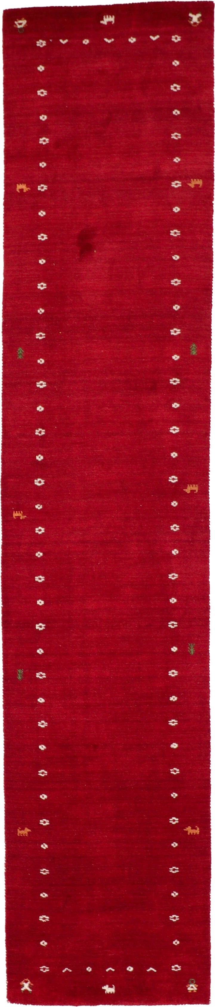 W 2.8 L 12.11 Gabbeh Runner 100% Wool Hand-Woven All-Over Design - 67008