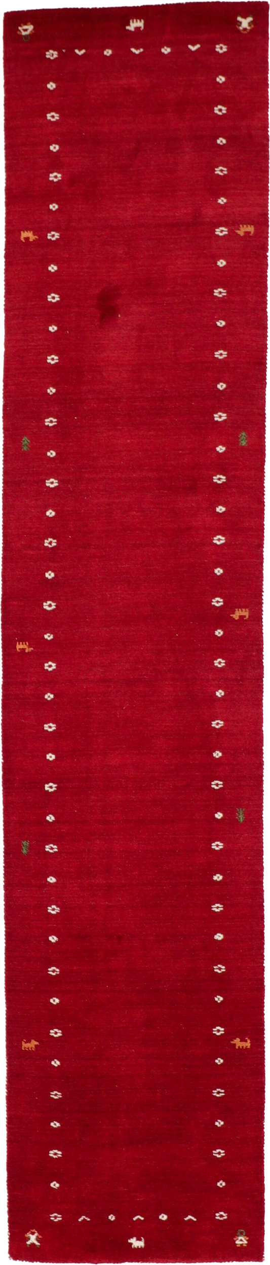W 2.8 L 12.11 Gabbeh Runner 100% Wool Hand-Woven All-Over Design - 67008
