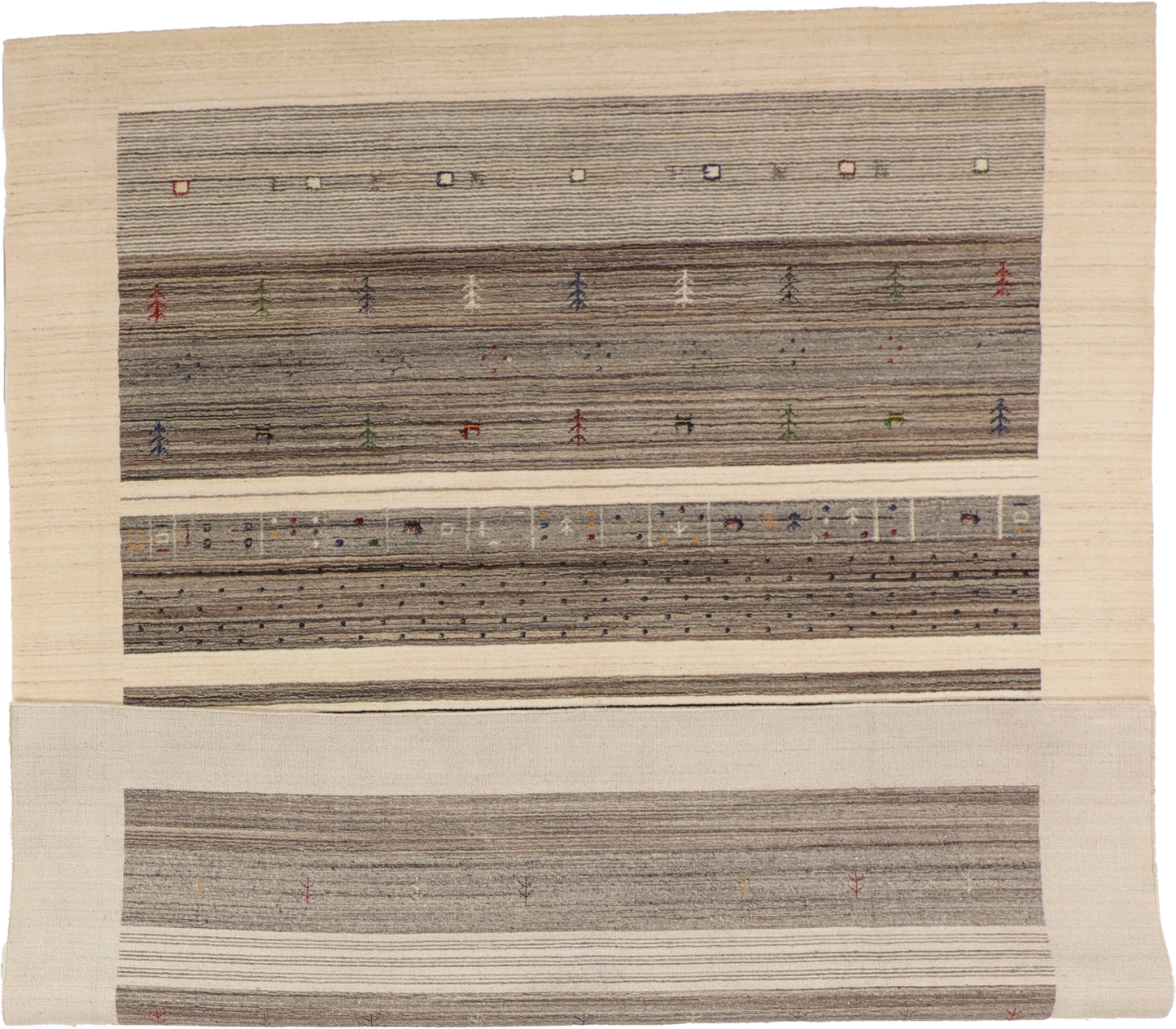 W 8.4 L 9.10 Gabbeh 100% Wool Hand-Woven All-Over Design - 67015