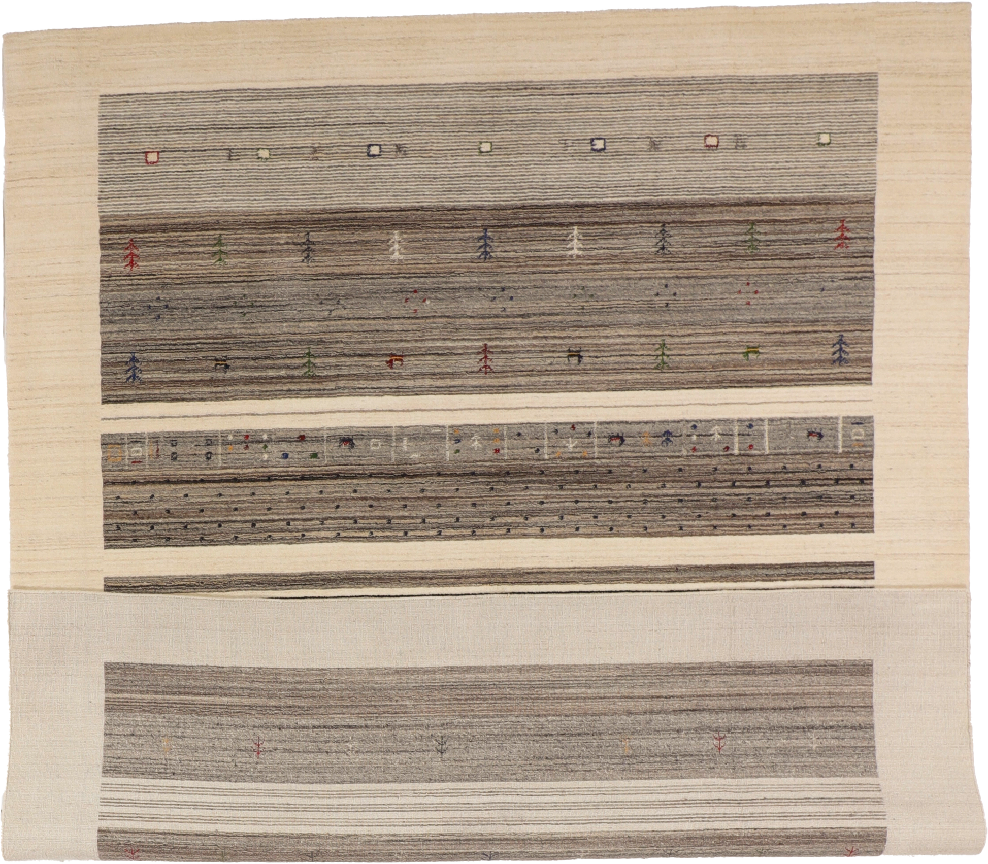 W 8.4 L 9.10 Gabbeh 100% Wool Hand-Woven All-Over Design - 67015