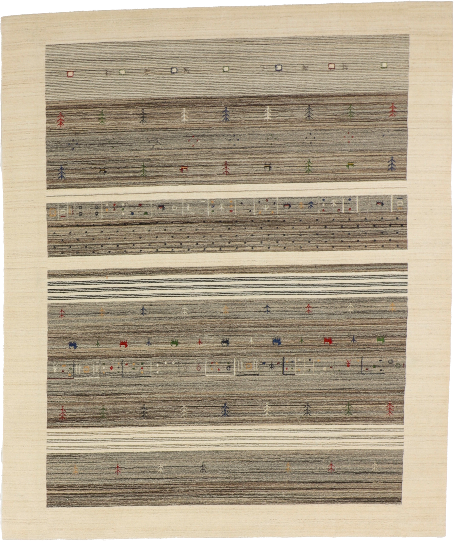 W 8.4 L 9.10 Gabbeh 100% Wool Hand-Woven All-Over Design - 67015