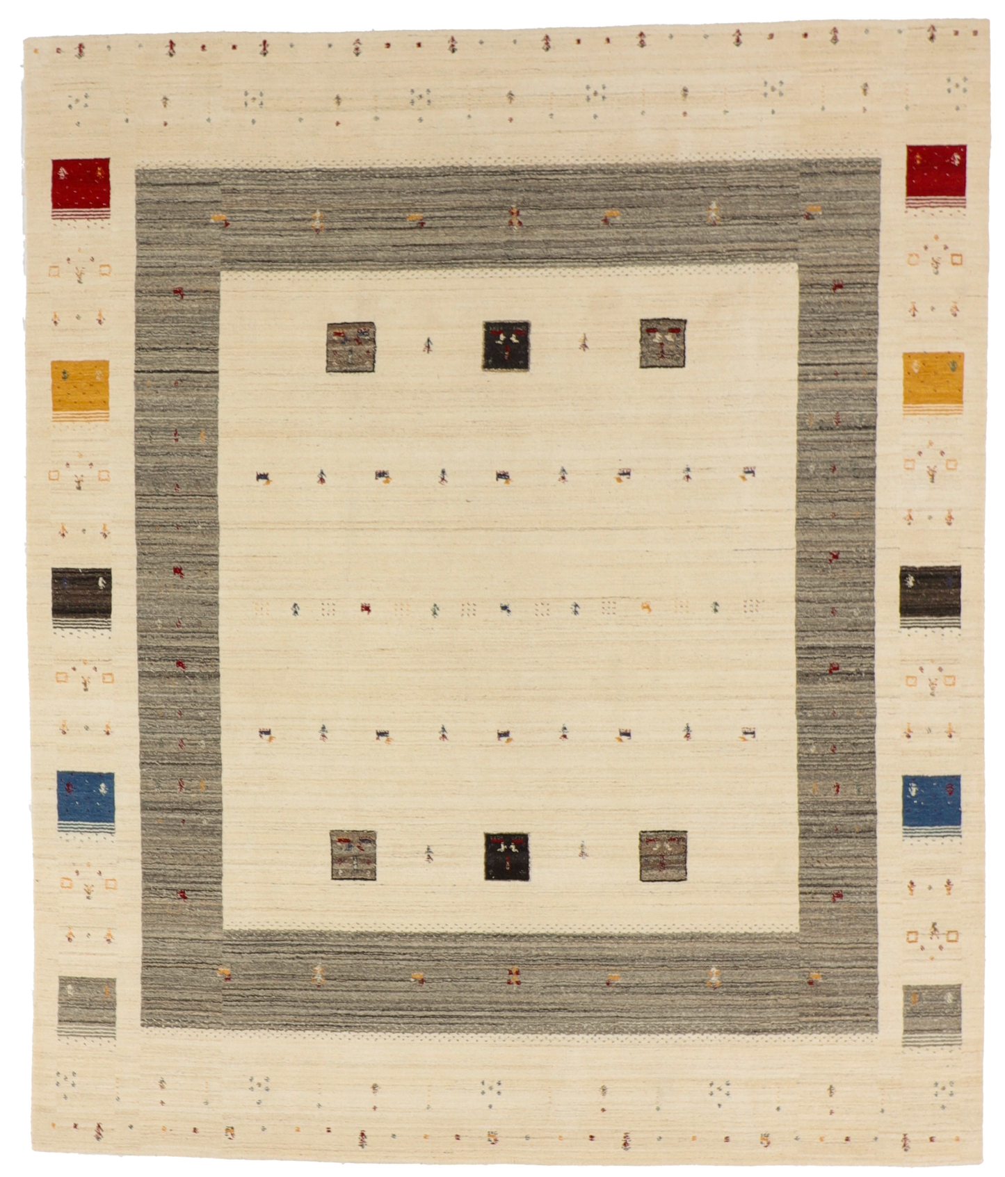 W 8.3 L 9.10 Gabbeh 100% Wool Hand-Woven All-Over Design - 67016