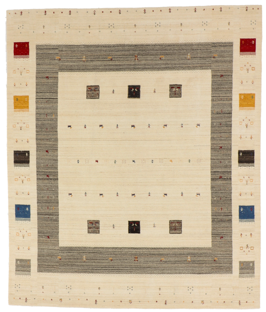 W 8.3 L 9.10 Gabbeh 100% Wool Hand-Woven All-Over Design - 67016