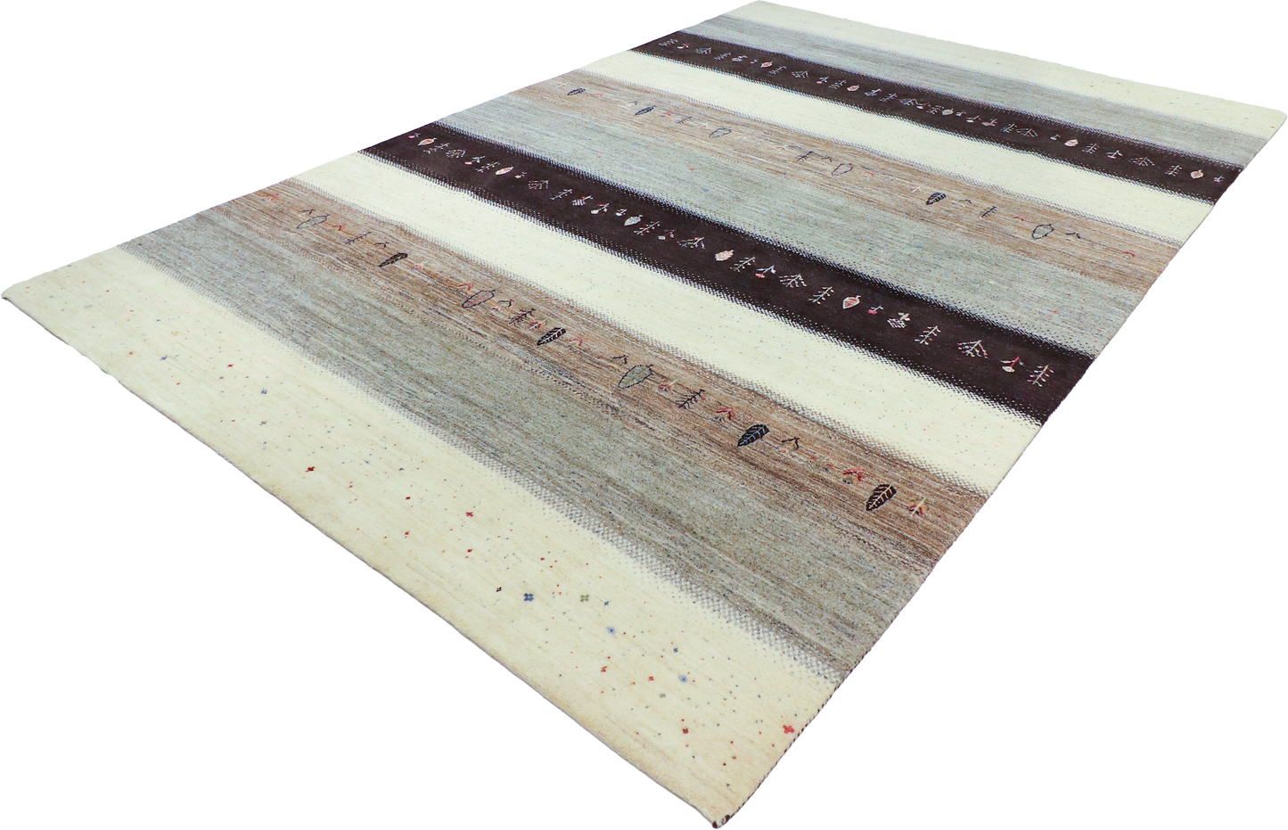 W 7.11 L 11.4 Gabbeh 100% Wool Hand-Woven All-Over Design - 67020