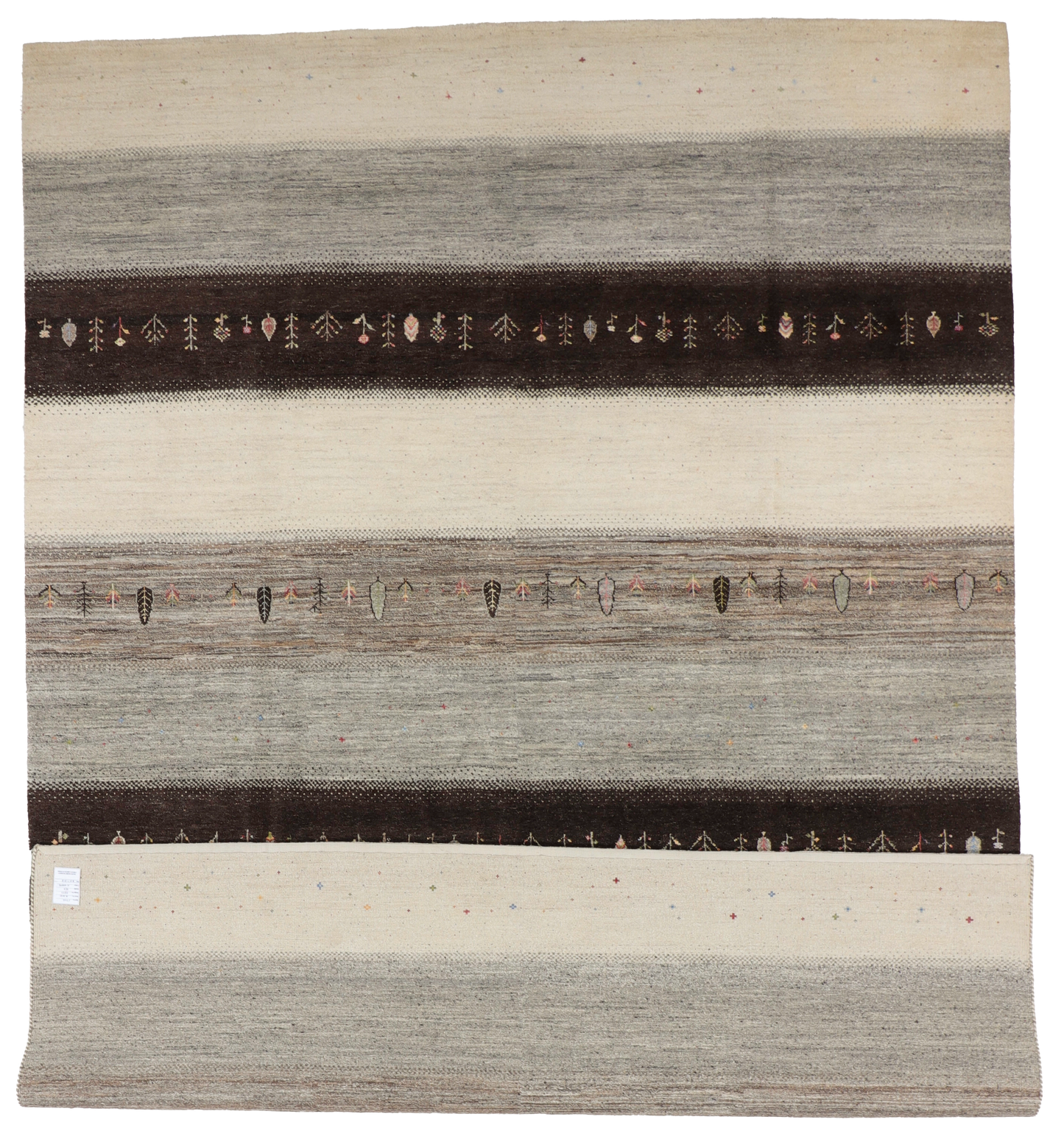 W 8.10 L 12.3 Gabbeh 100% Wool Hand-Woven All-Over Design - 67022