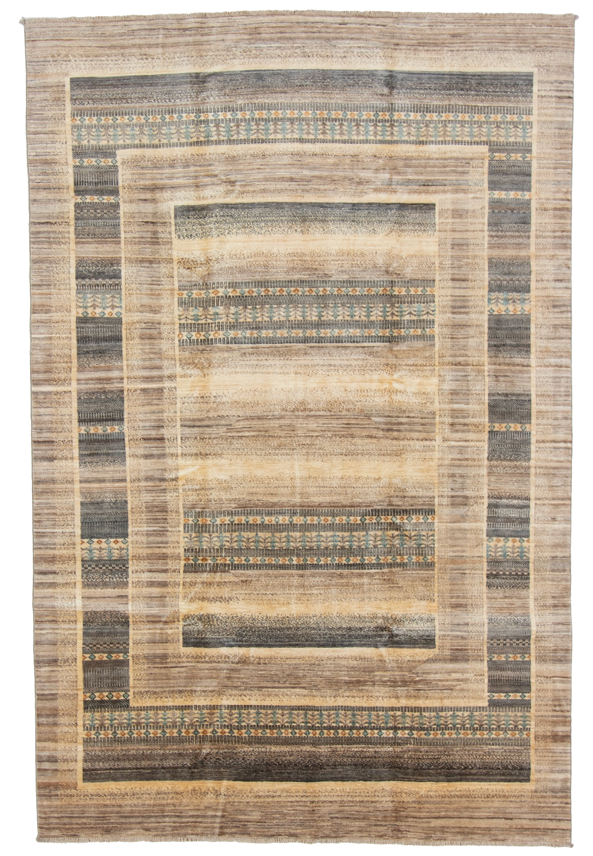 W 6.5 L 9.8 Gabbeh 100% Wool Hand-Woven - 67032
