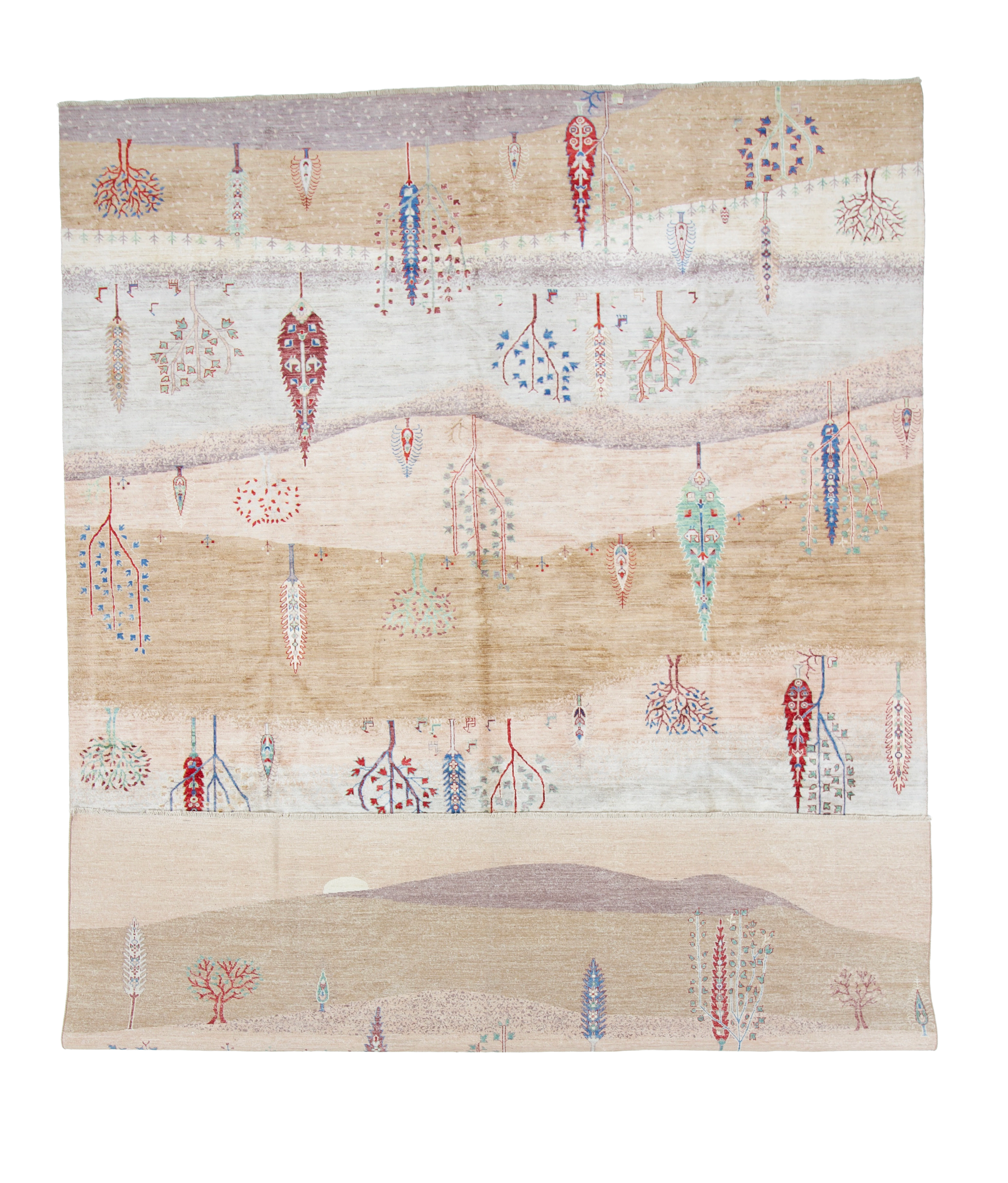W 9.7 L 13.3 Tree of Life 100% Wool Hand-Woven - 67033
