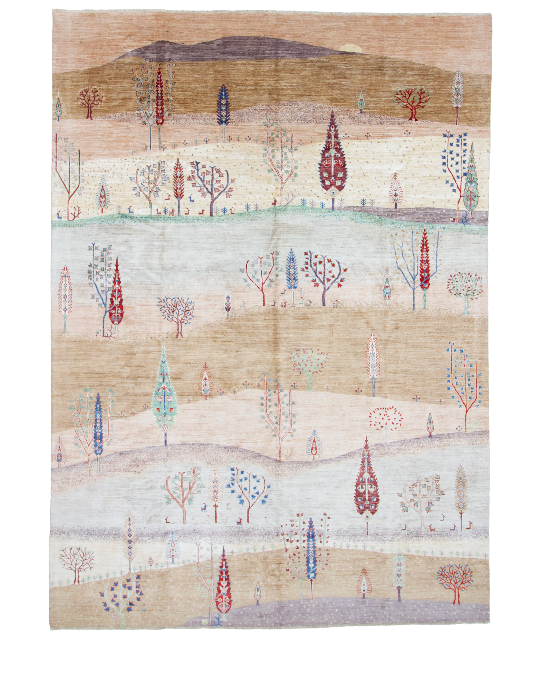 W 9.7 L 13.3 Tree of Life 100% Wool Hand-Woven - 67033