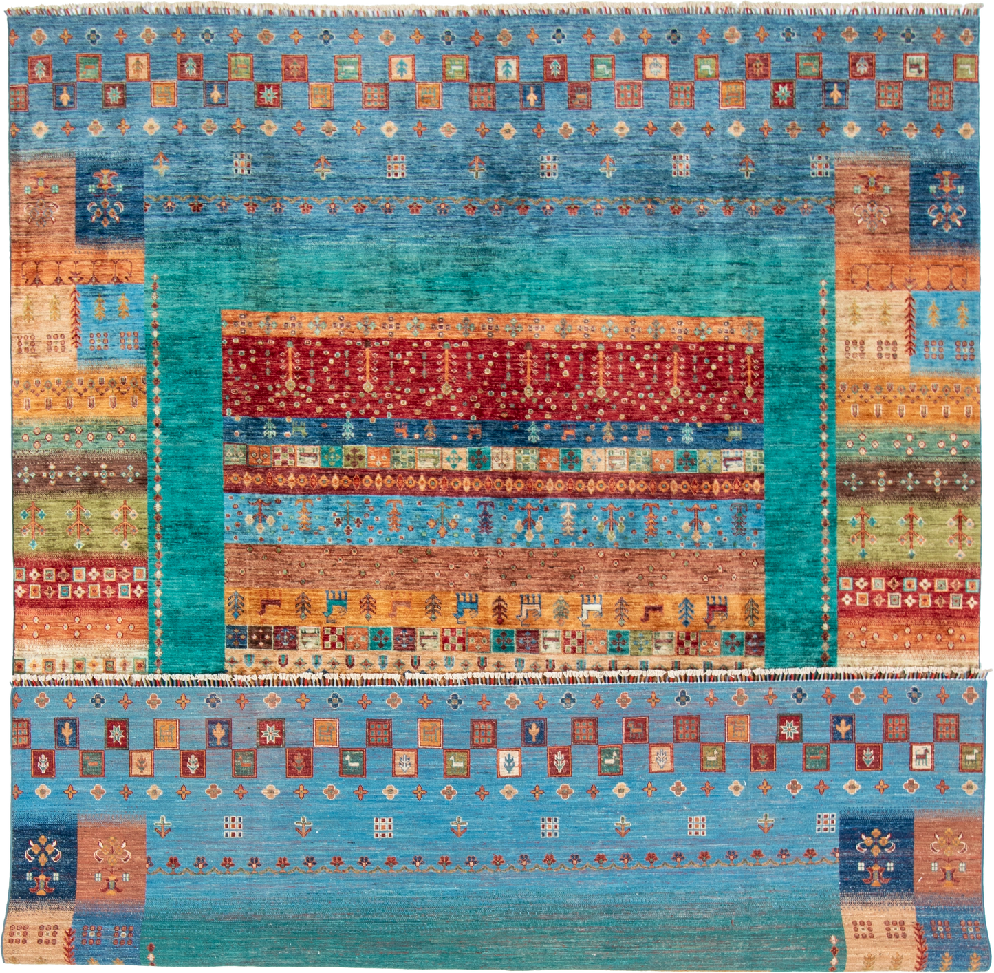 W 9.1 L 11.9 Gabbeh 100% Wool Hand-Woven - 67035