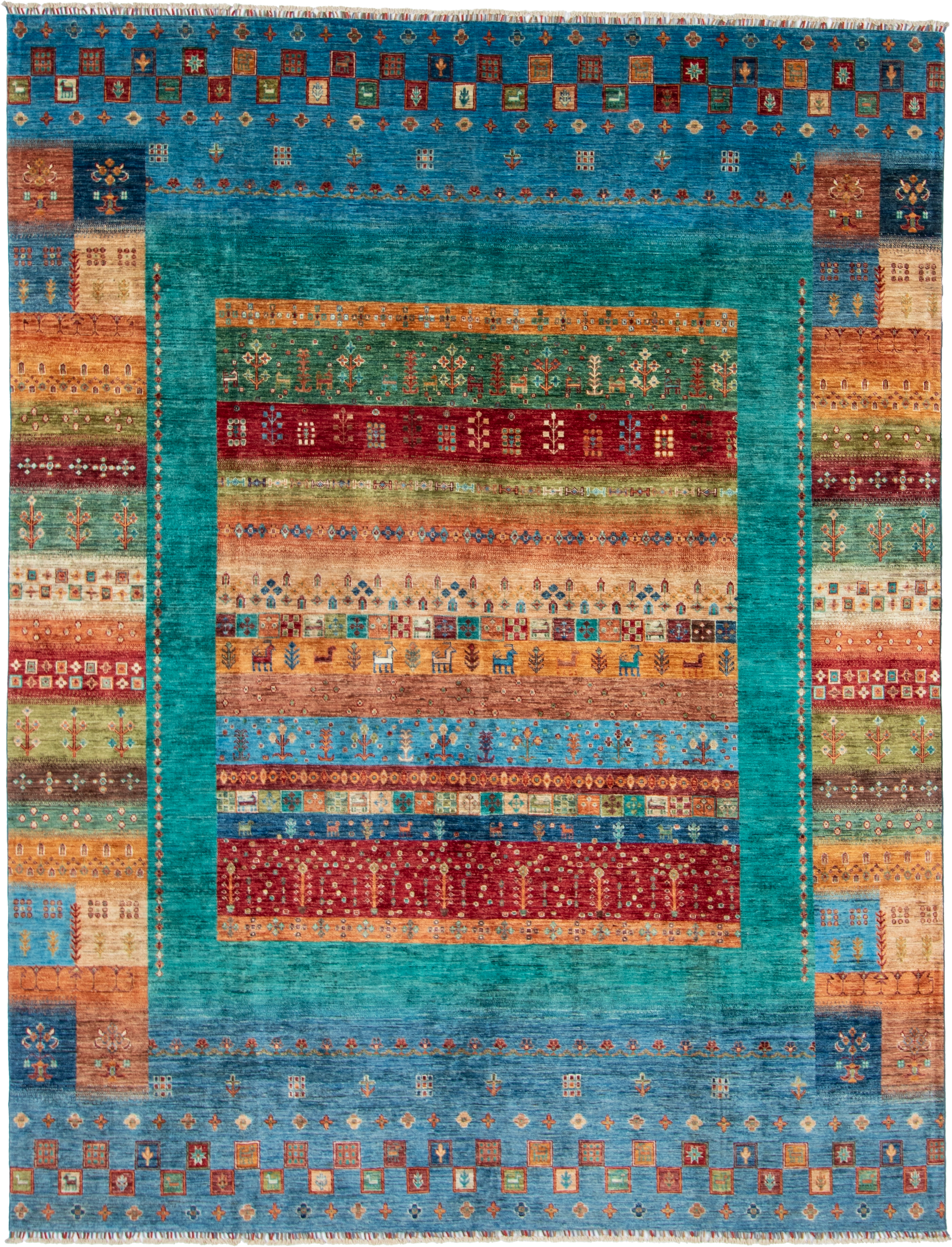 W 9.1 L 11.9 Gabbeh 100% Wool Hand-Woven - 67035