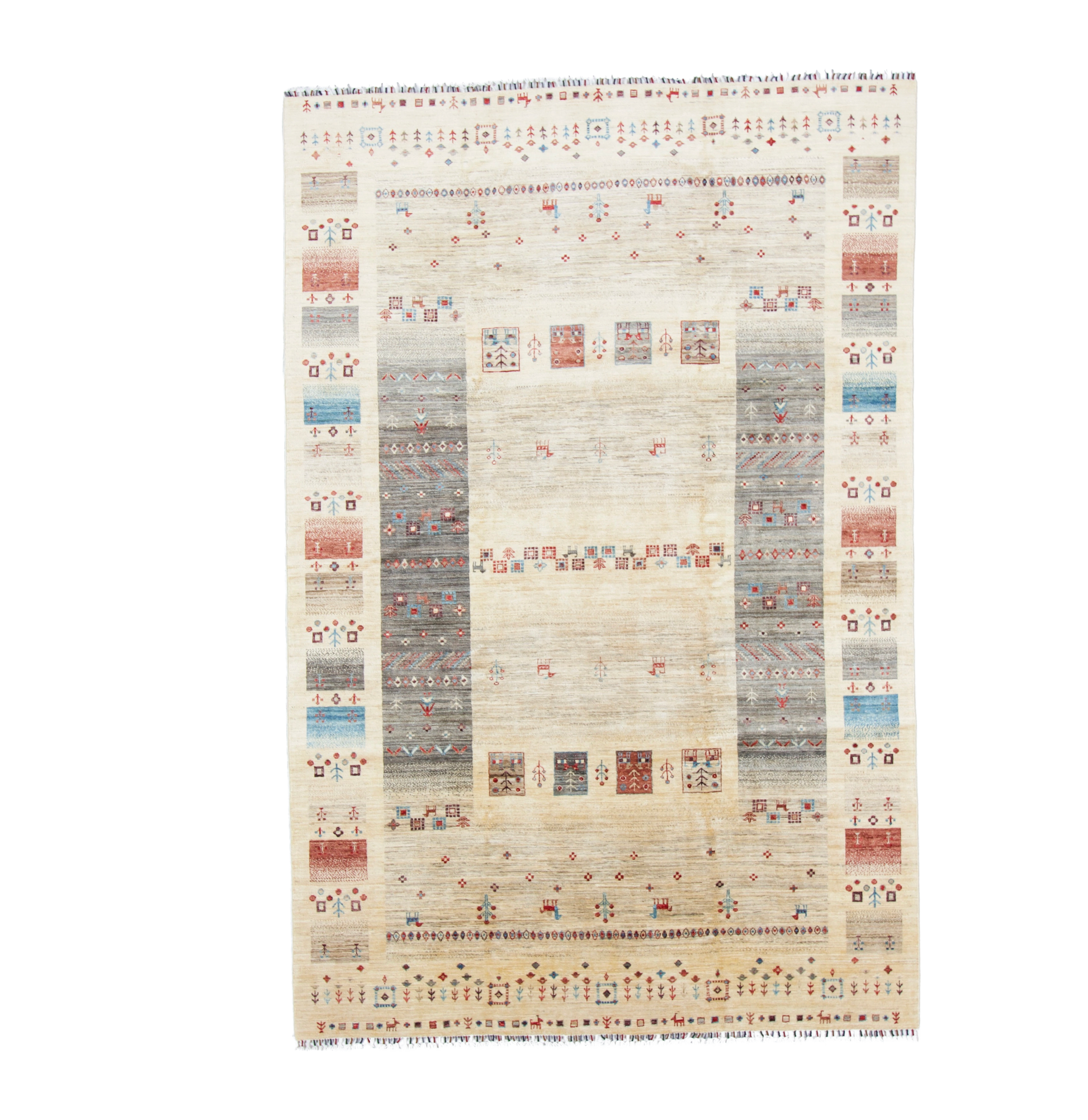 W 6.7 L 9.11 Gabbeh 100% Wool Hand-Woven - 67036