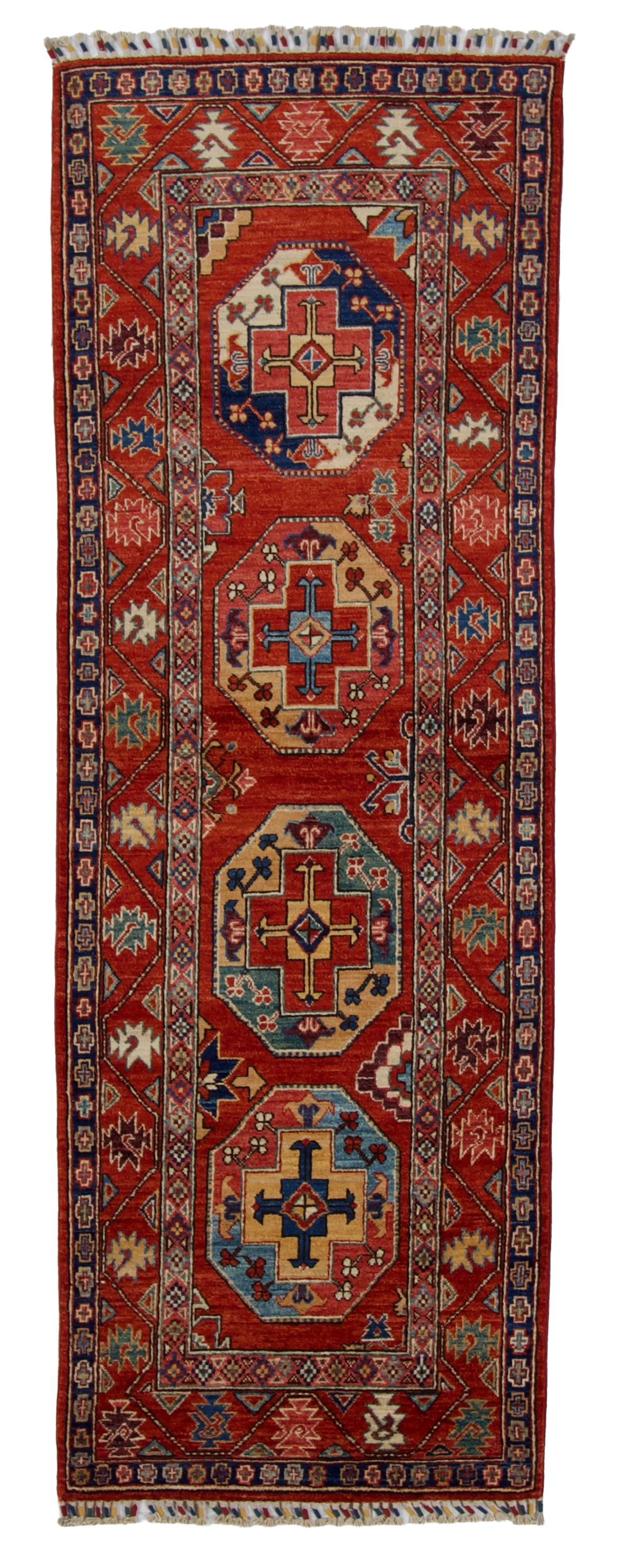W 2.7 L 7.8 Tekeh 100% Wool Hand-Woven All-Over Design - 67050