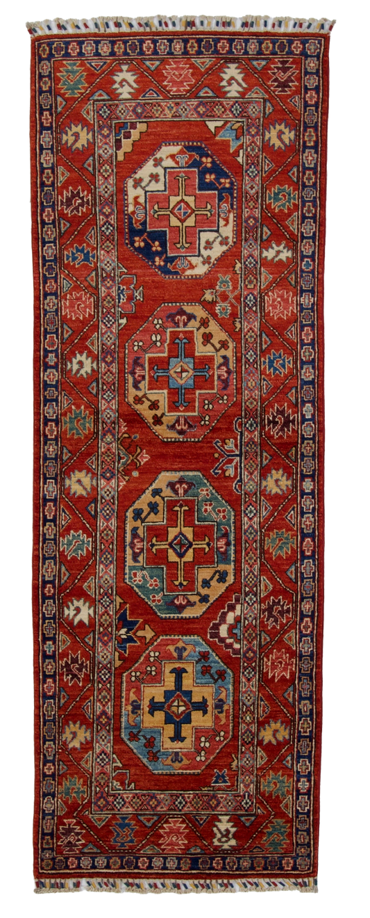 W 2.7 L 7.8 Tekeh 100% Wool Hand-Woven All-Over Design - 67050
